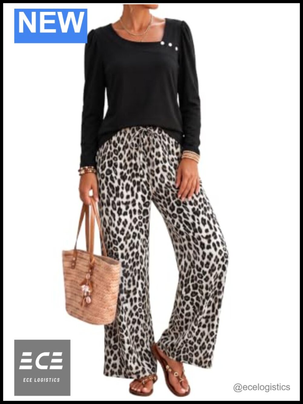 Two Piece Lounge Set Women Wide Leg Pants Polyester Spandex Casual